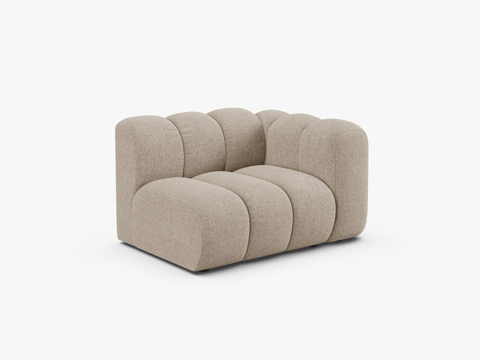 Micadoni Modul Lupine 1-Sitzer Rechts Chenille Eden Dunkelbeige