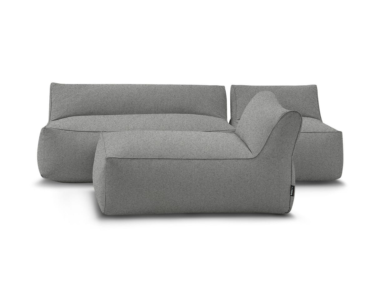 Bobochic Riviera Pouf 320 × 135 cm Stoff Dunkelgrau