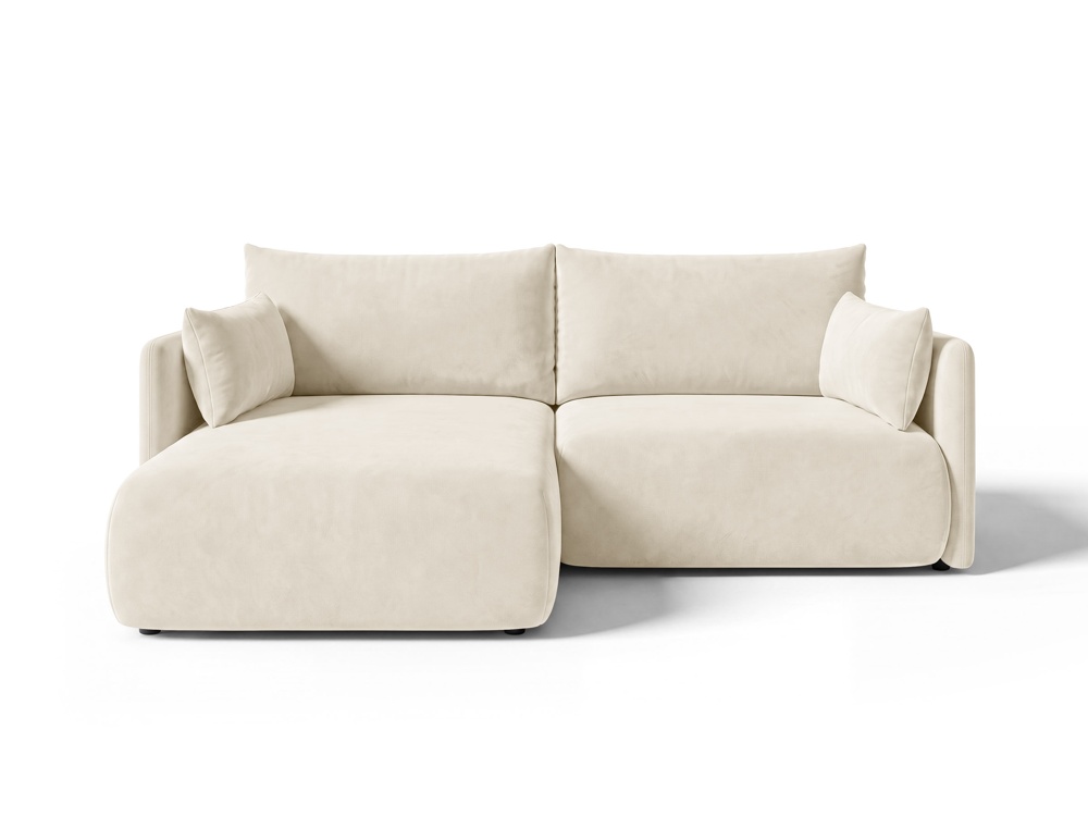 Cosmopolitan Design Ecksofa Monaco 3-Sitzer mit Schlaffunktion Samt Bluvel Helles Beige Links
