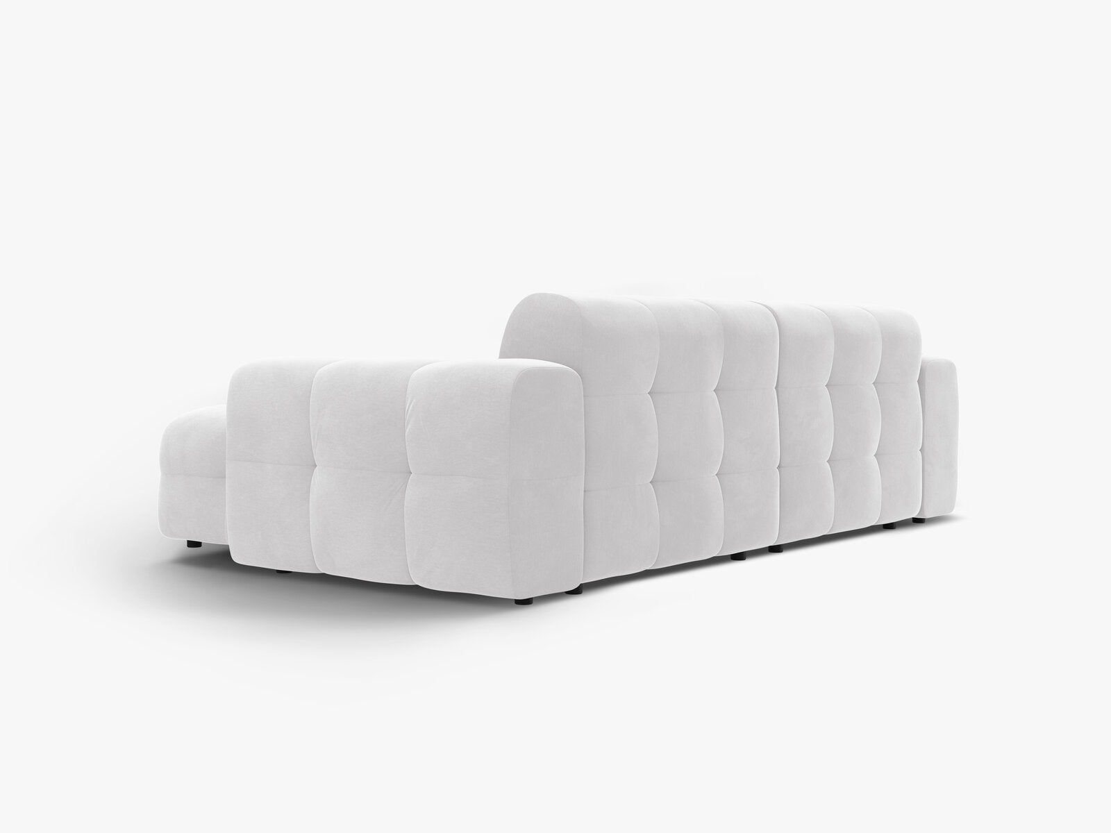 Micadoni Ecksofa Kendal 4-Sitzer Rechts Samt Magic Velvet Hellgrau