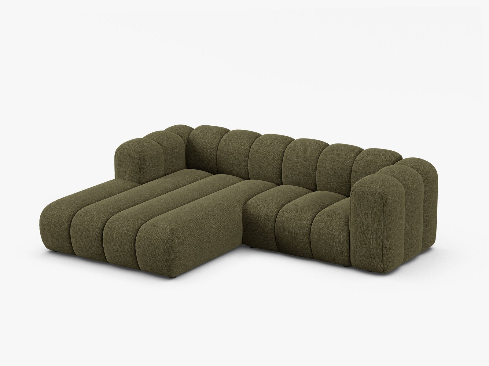 Micadoni Modulares Ecksofa Lupine 3-Sitzer Links Chenille Eden Grün