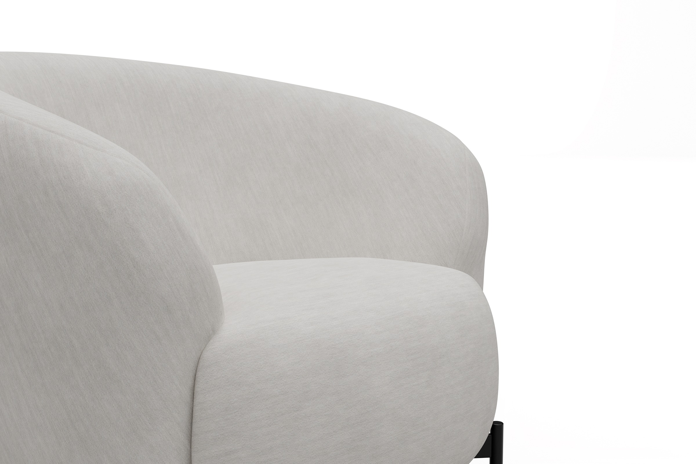 Sessel Ronda X-Metallgestell Schwarz Vivus-Dusty-Off-White