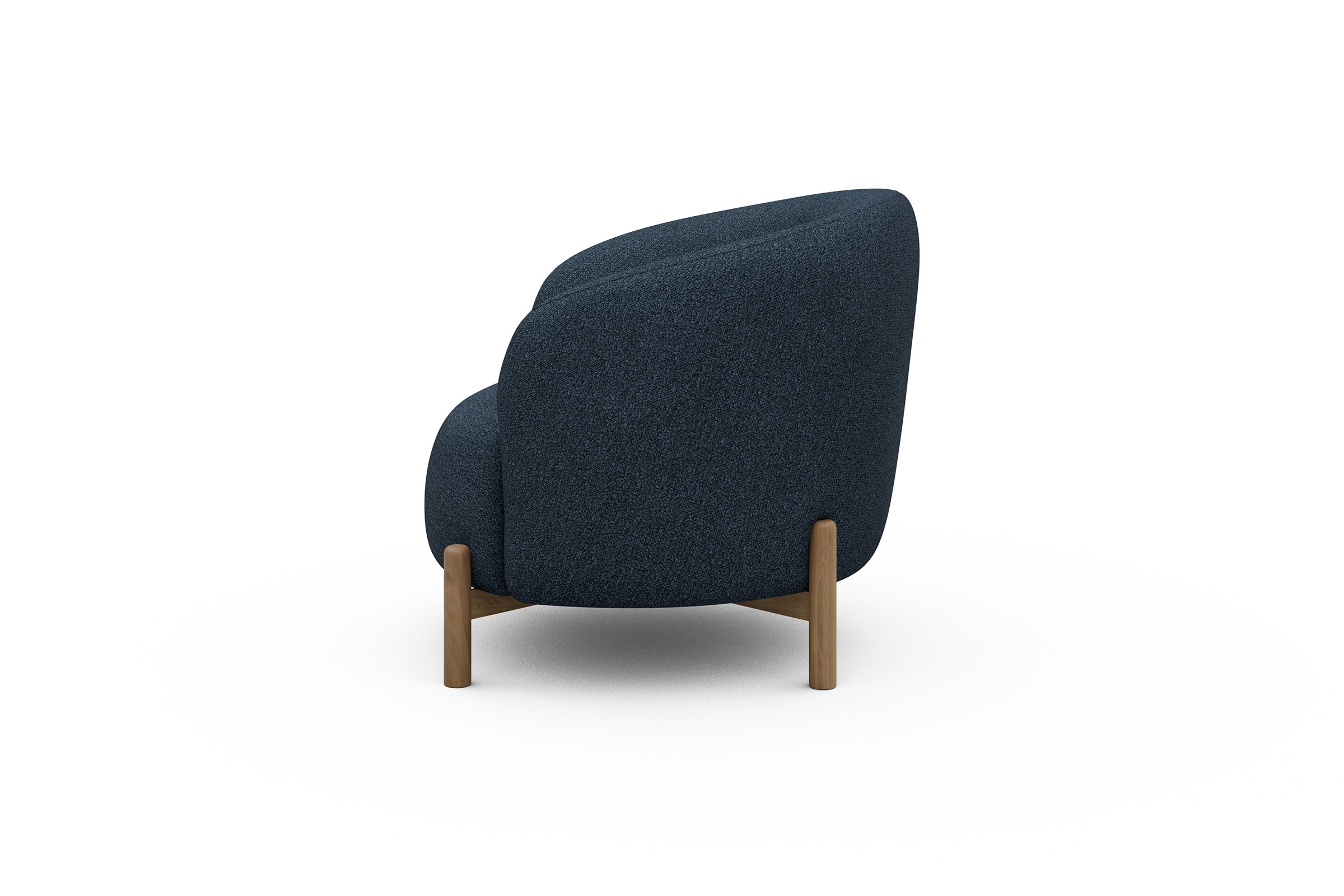 Sessel Ronda Holzbeine Eiche Natur Boucle-Blue