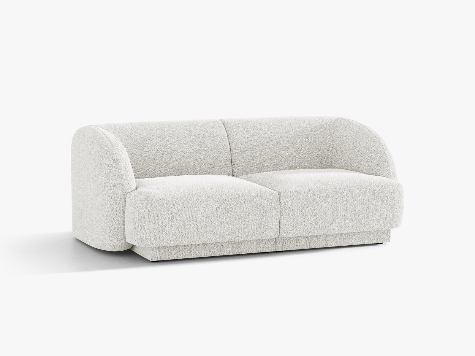 Micadoni Sofa Miley 2-Sitzer Boucle Baloo Weiß