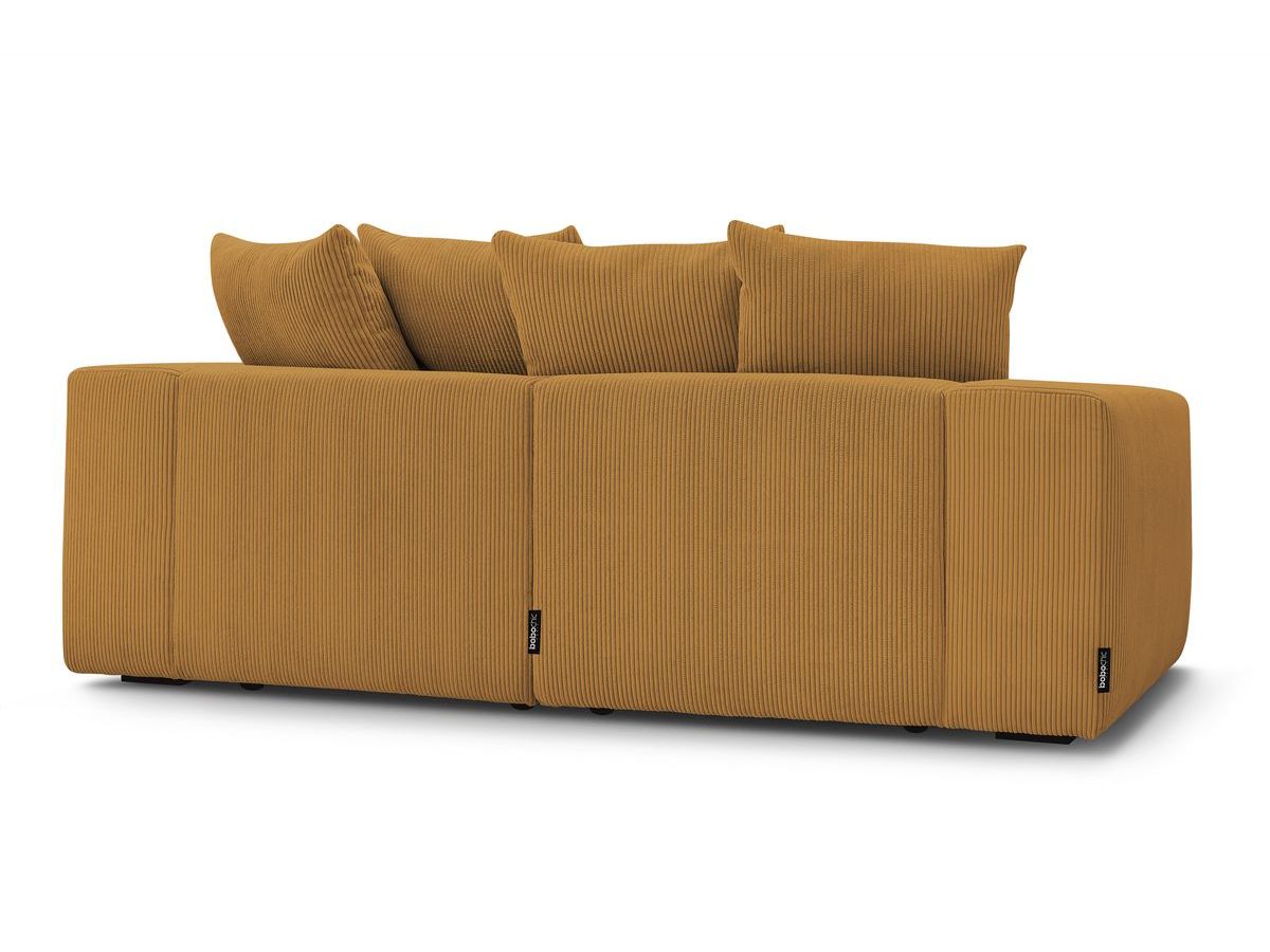 Bobochic Voltaire Sofa 4-Sitzer mit Pouf 248 × 100 cm Cordsamt Gelb