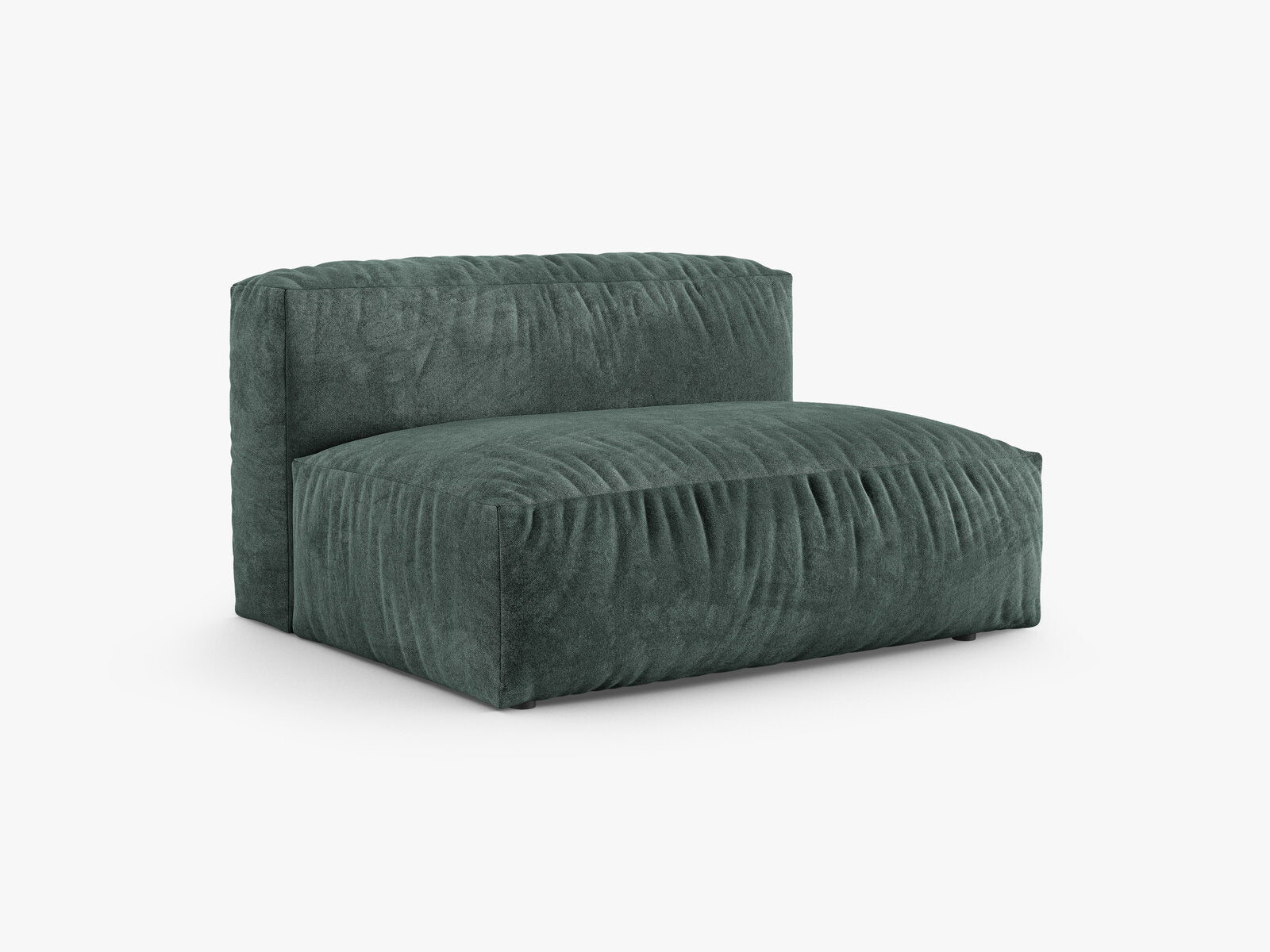 Micadoni Mittelmodul Martina 1-Sitzer Groß 90cm Sitztiefe Samt Vogue Petrol