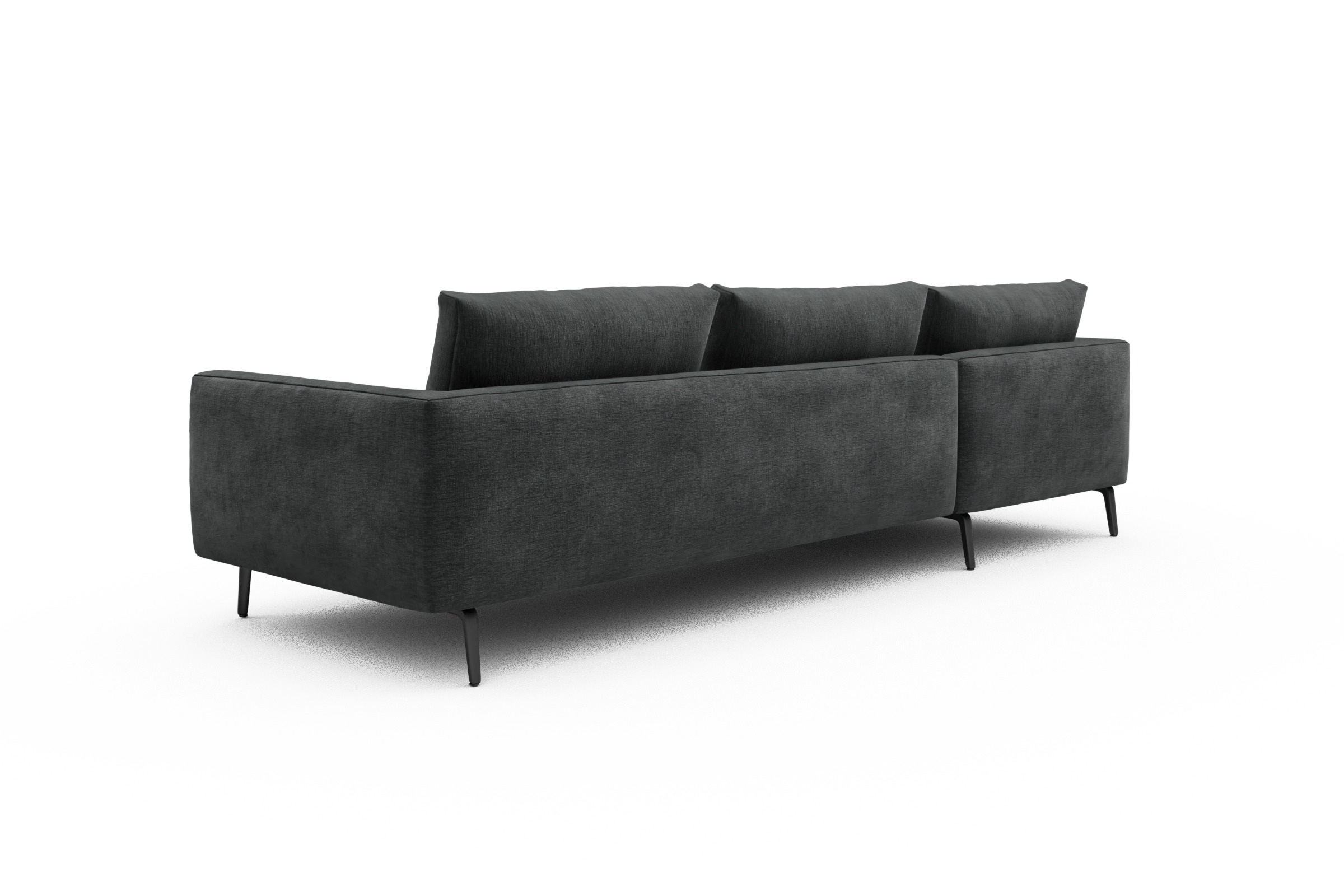 Ecksofa Karl Chaiselongue links mit 2,5-Sitzer Smooth-Deep-Warm-Grey