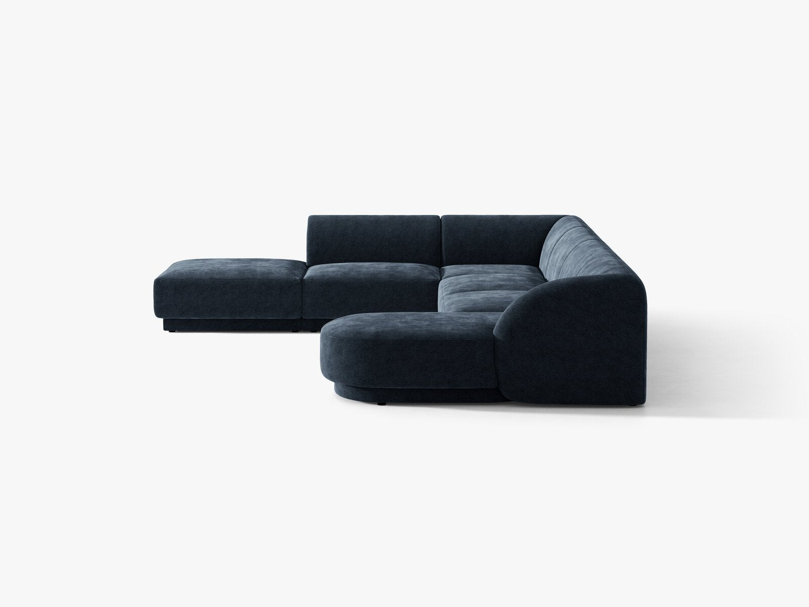 Micadoni Panorama-Ecksofa Miley 6-Sitzer Links Chenille Haga Königsblau