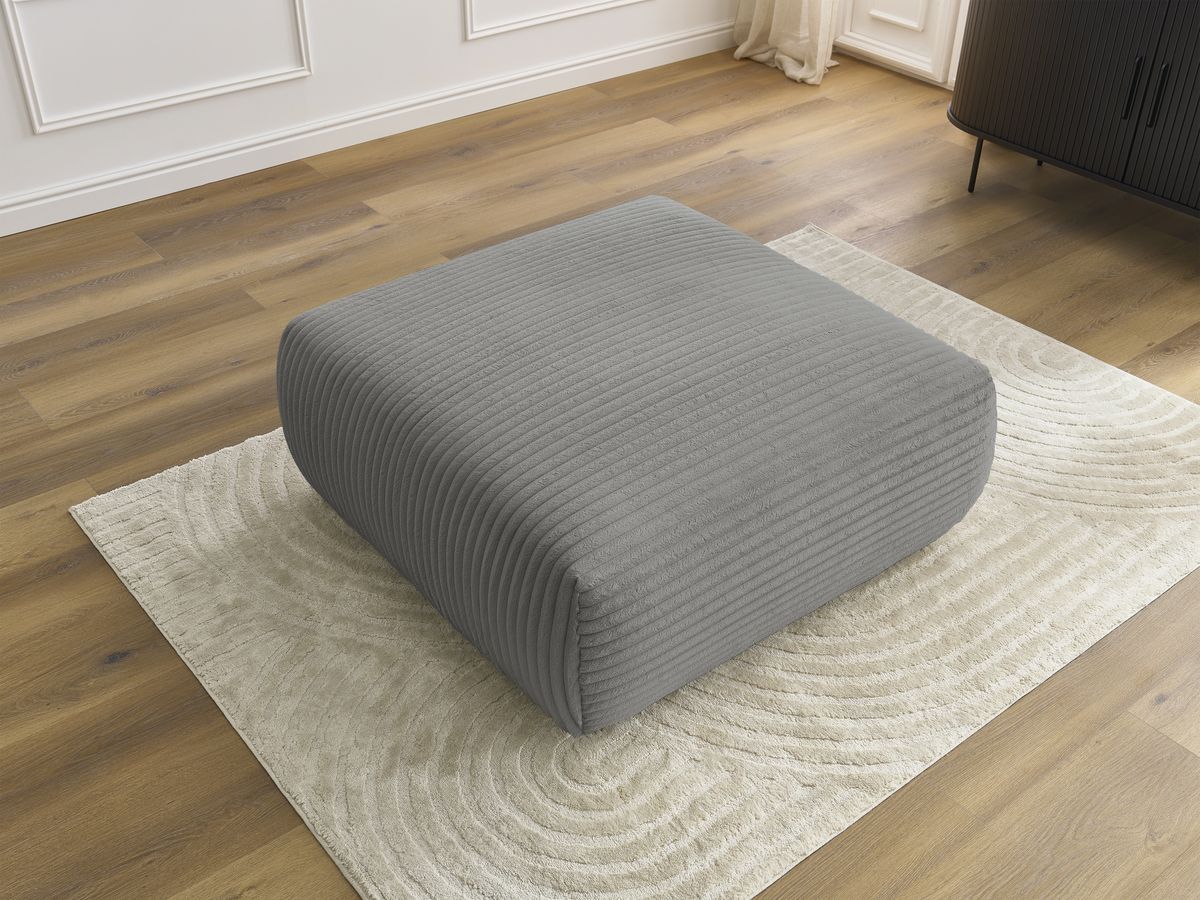Bobochic Lucien Pouf Breitcord weich Dunkelgrau