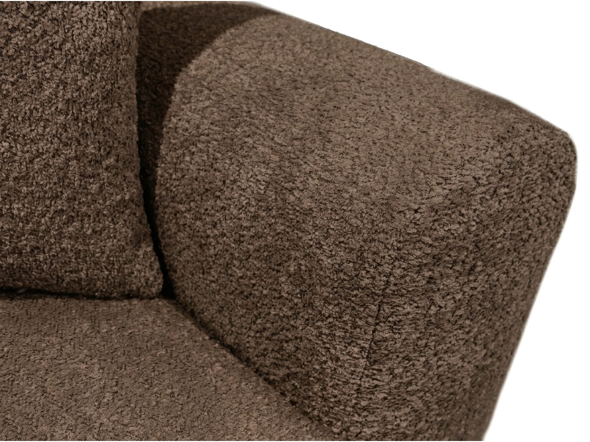 Bobochic Roxelane Schlafsofa 3-Sitzer mit Bettkasten Bouclé-Stoff Braun