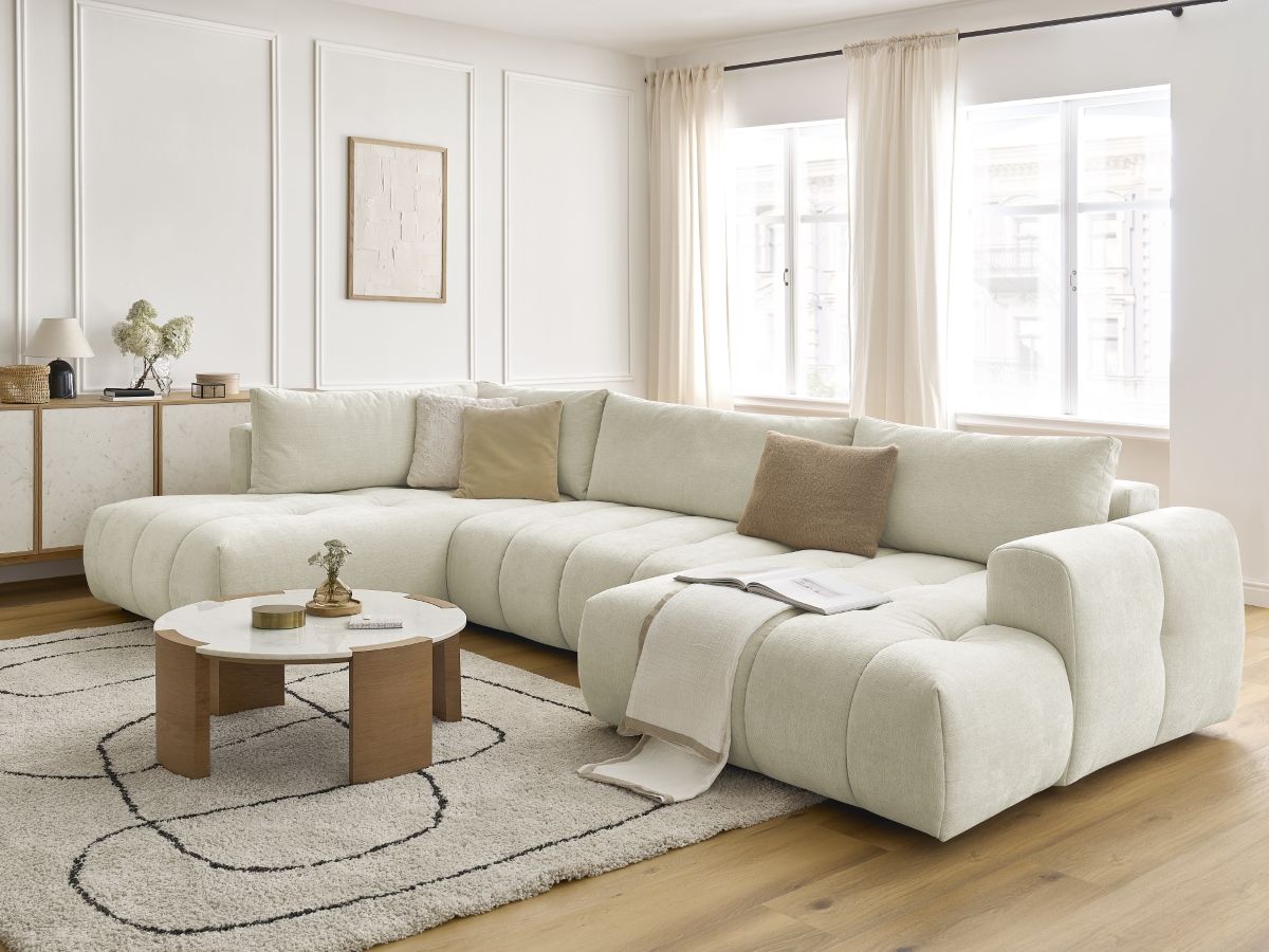 Bobochic Fuji Wohnlandschaft Stoff Beige Ecke rechts