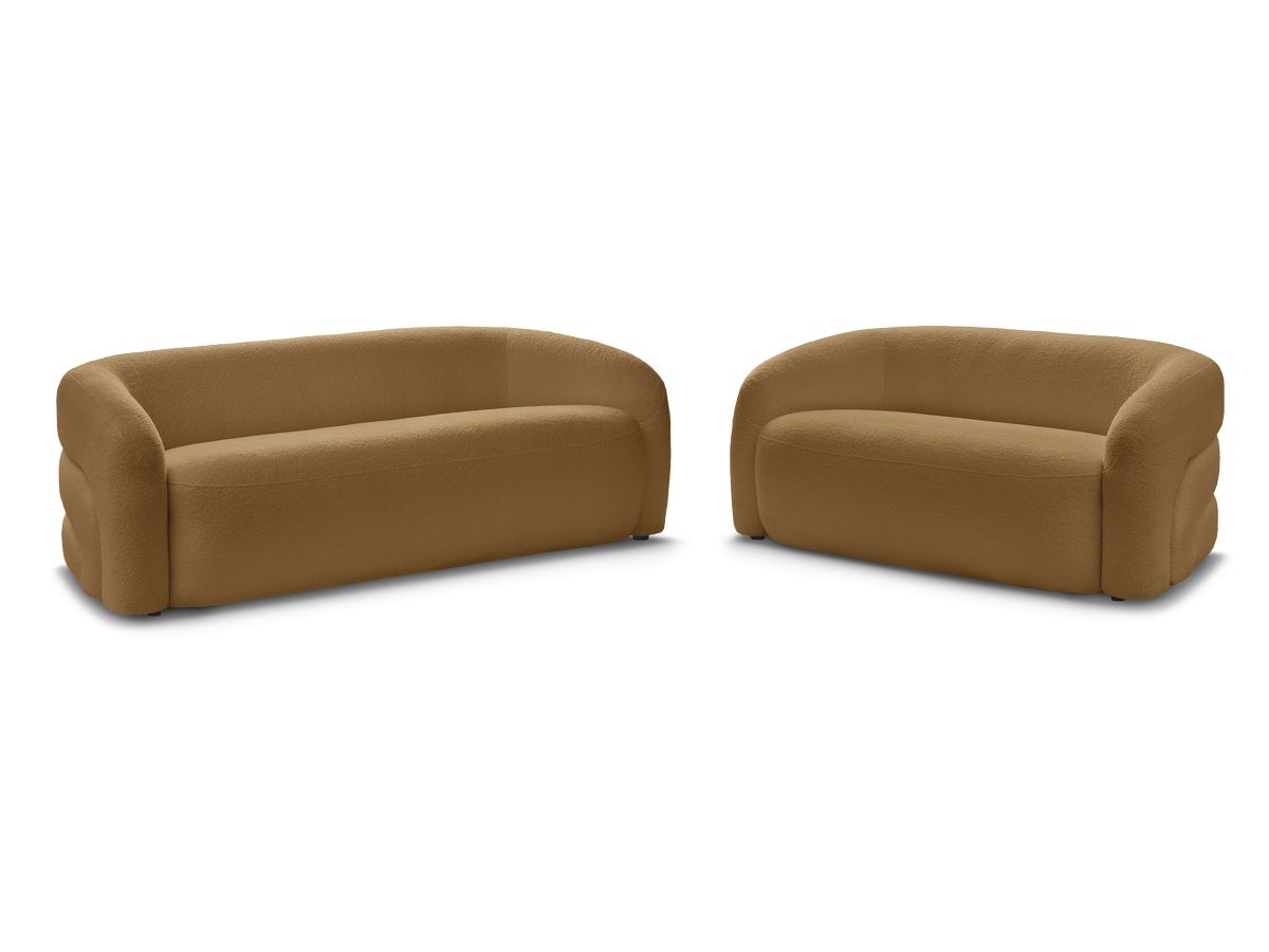 Bobochic Elina Sofa 5-Sitzer Bouclé-Stoff Gelb