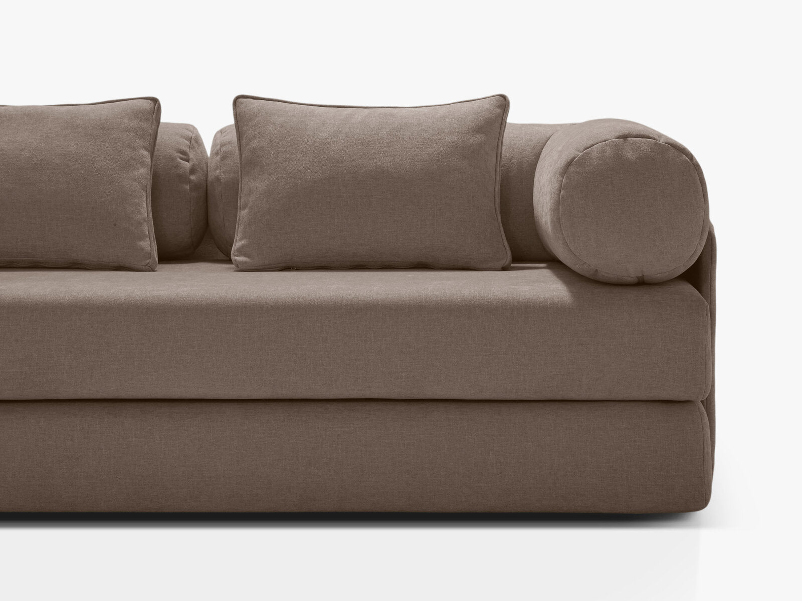 Micadoni Sofa Dreamy 3-Sitzer mit Schlaffunktion Strukturierter Stoff Liberty Cappuccino