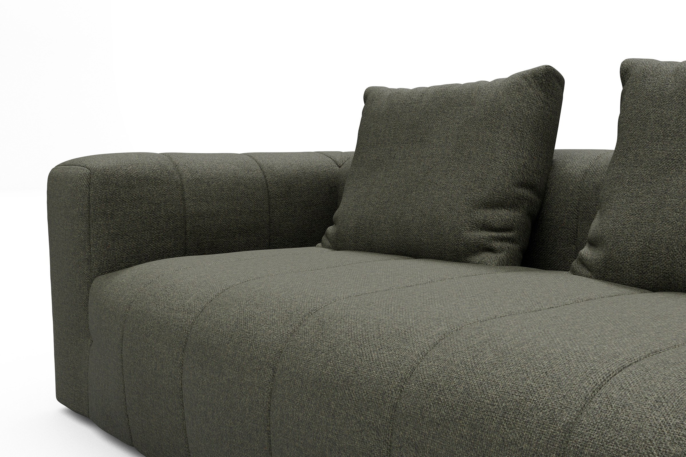Ecksofa Hugo 2x 2,5-Sitzer Armlehne links Sama-Winter-Moss