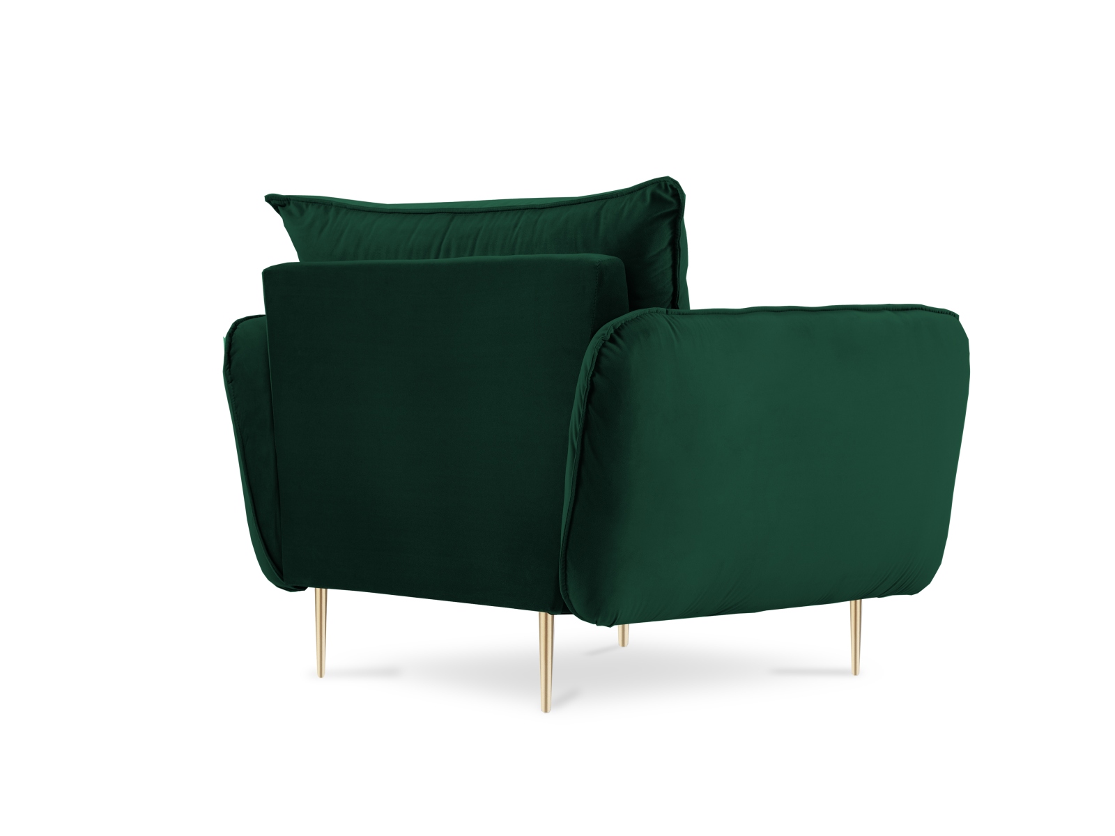 Cosmopolitan Design Sessel Vienna Samt Bluvel Flaschengrün Beine Gold