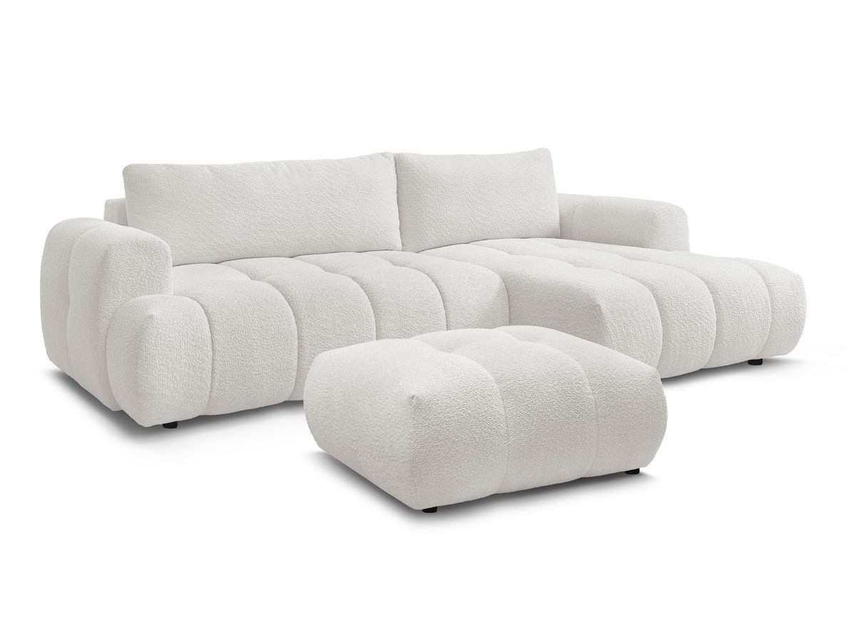 Bobochic Fuji Ecksofa mit Schlaffunktion und Bettkasten und Pouf 292 × 160 cm