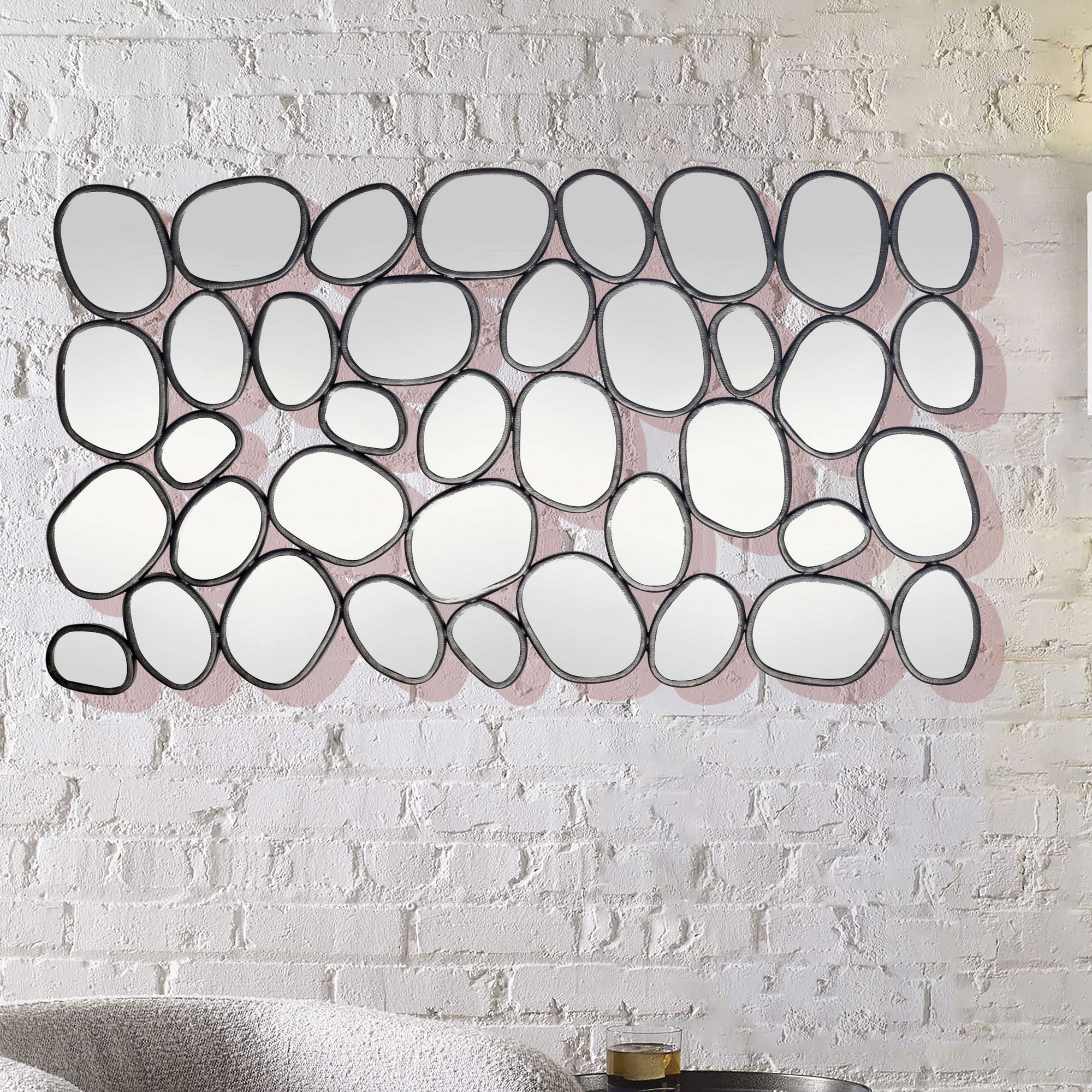 Wandspiegel Hjartdal Schwarz 56 × 3 × 99 cm