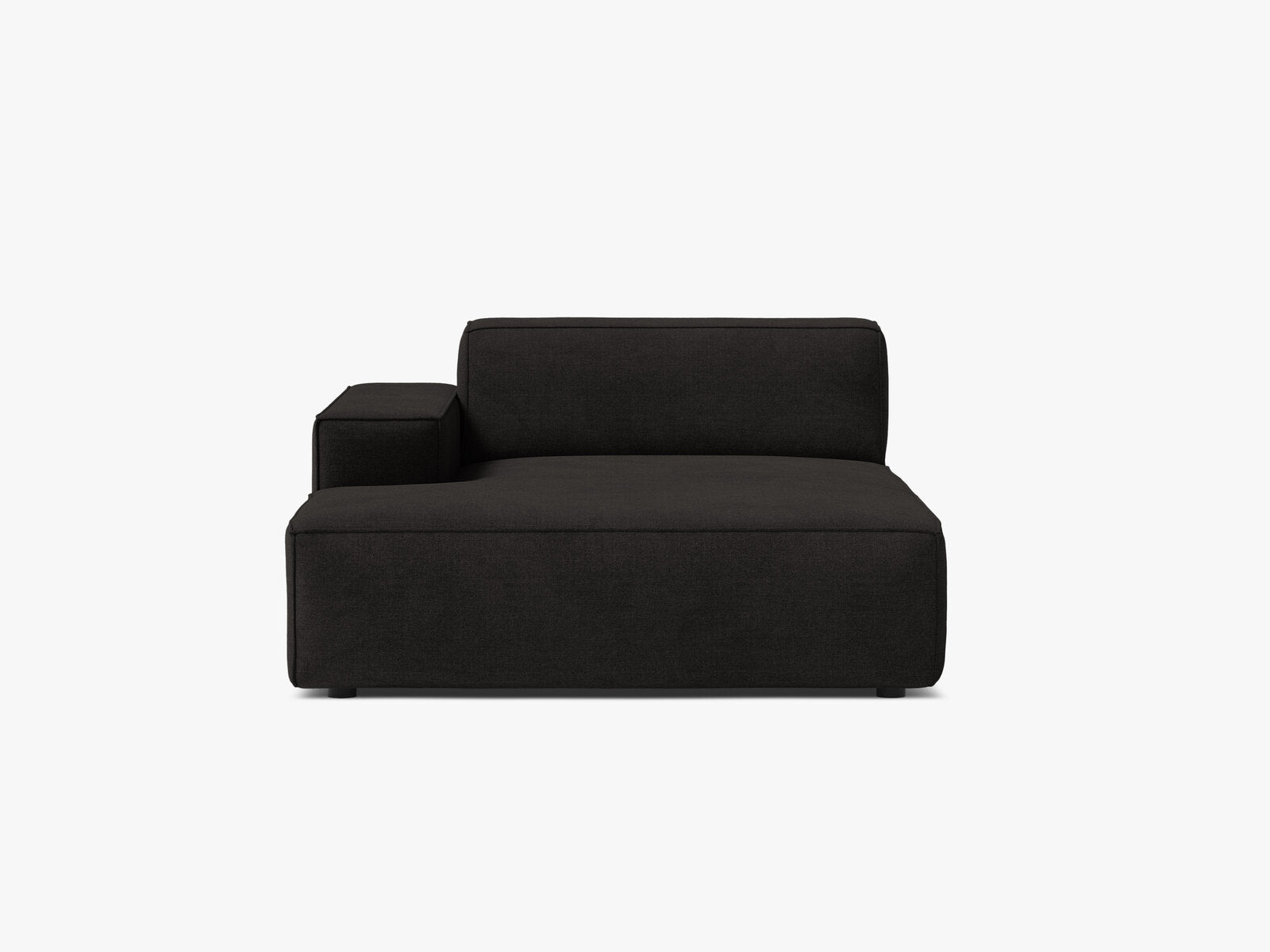 Micadoni Jodie Chaiselongue Links Strukturierter Stoff Liberty Schwarz