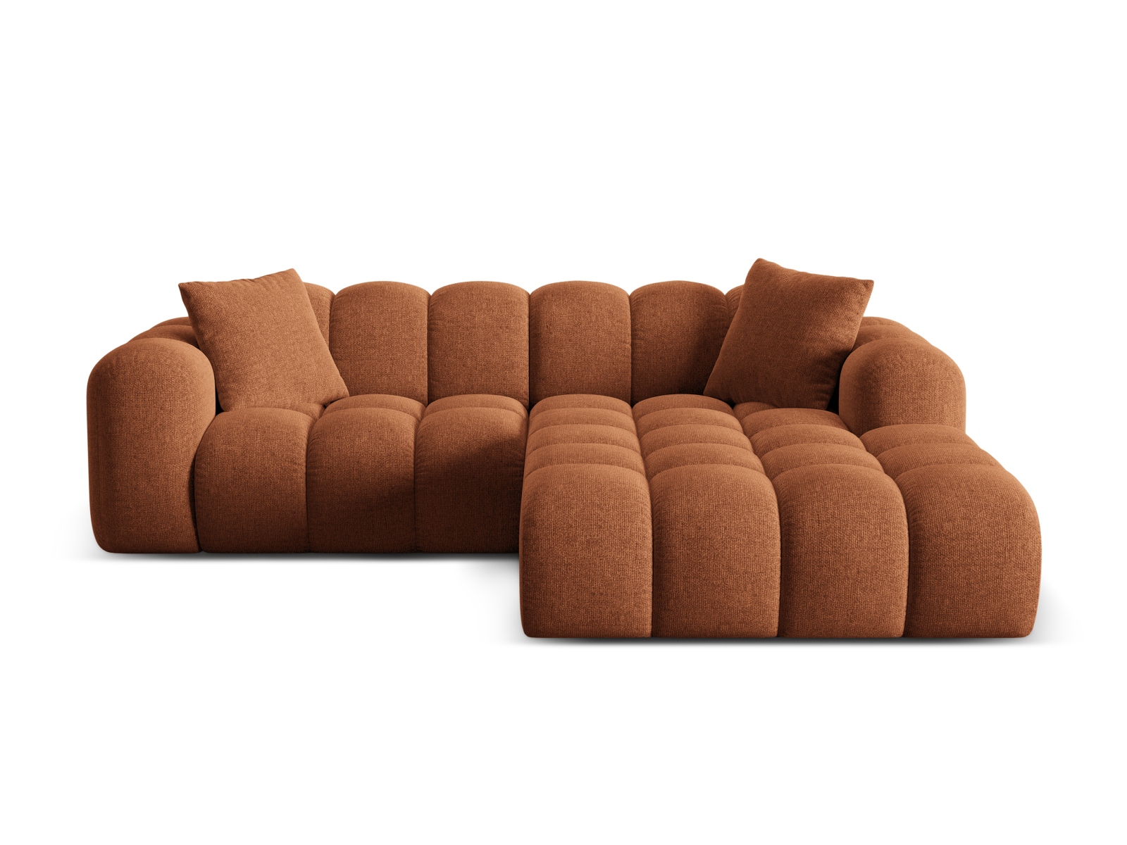 Cosmopolitan Design Ecksofa Treno 3-Sitzer Chenille Eden Ziegel Rechts
