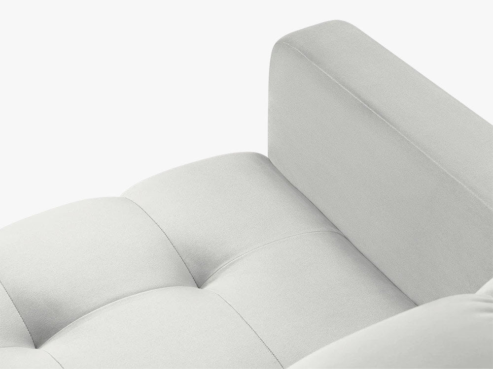 Micadoni Sofa Mamaia 2-Sitzer Samt Bluvel Silber schwarze Beine