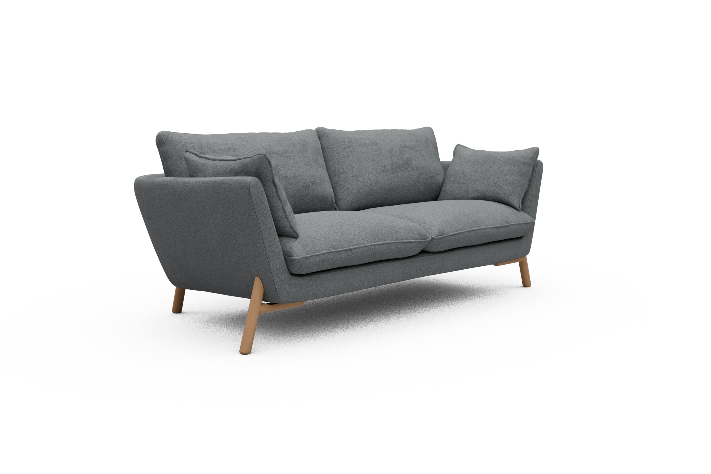 Sofa Emil 2-Sitzer Beinfarbe Eiche Natur Casone-Gravel-Grey