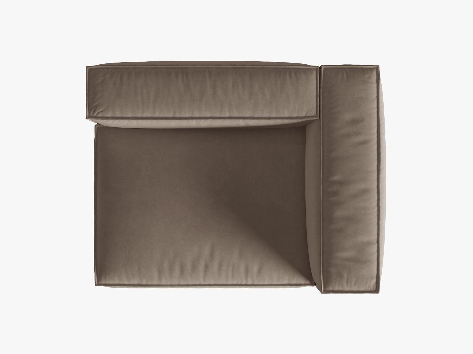 Micadoni Eckmodul Nuria 2-Sitzer Samt Paris Warmes Grau Rechts