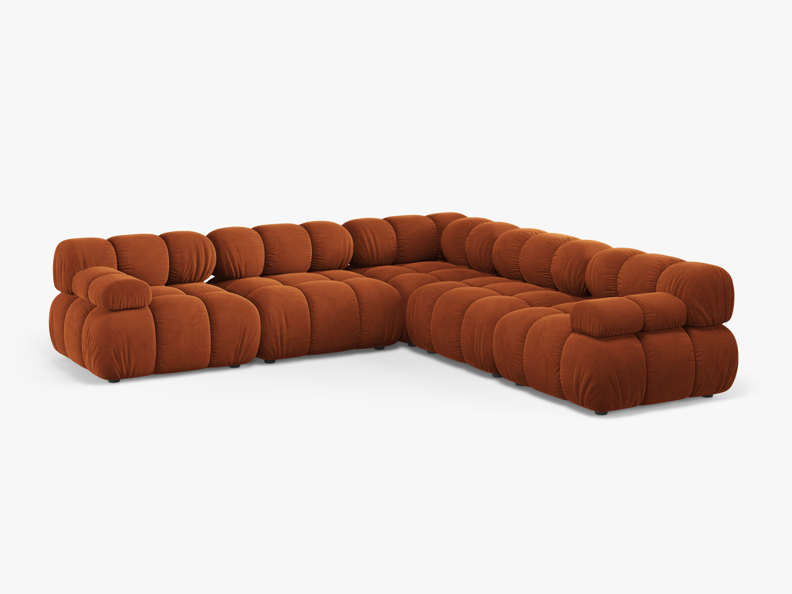 Micadoni Symmetrisches Ecksofa Bellis 5-Sitzer Samt Bluvel Terrakotta