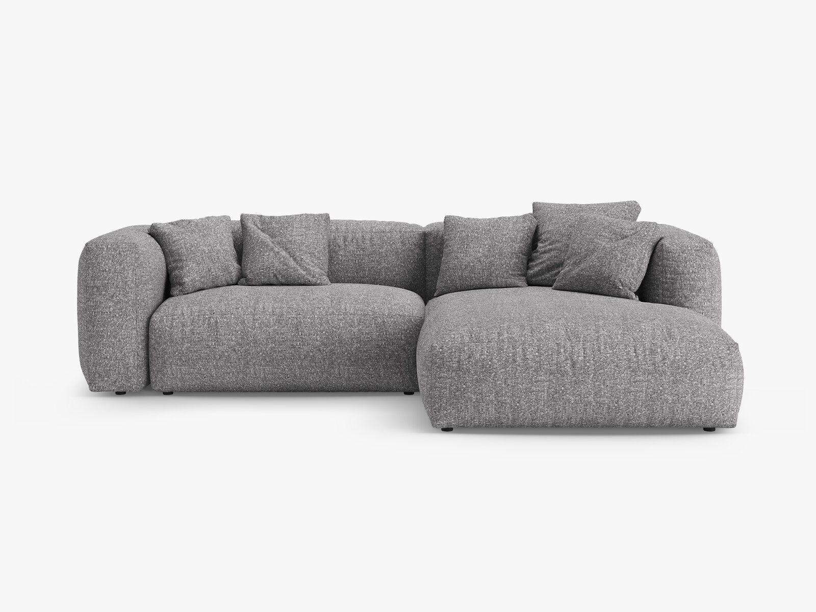 Micadoni Martina Ecksofa 4-Sitzer mit Schlaffunktion Rechts Boucle Monet Graphit
