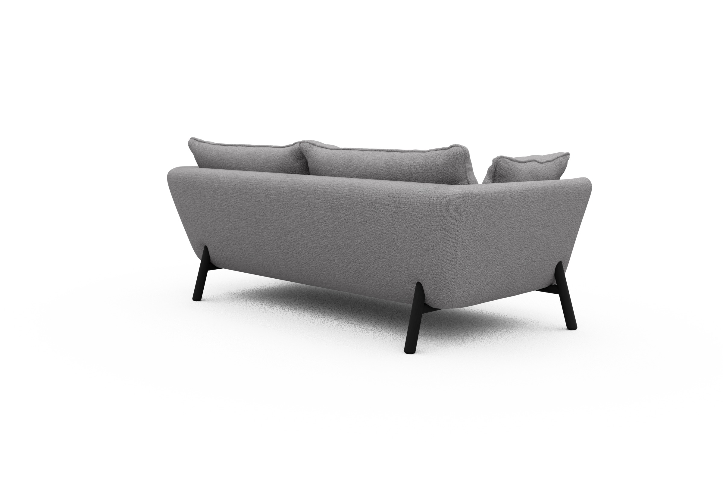 Sofa Emil PREMIUM 2-Sitzer Beinfarbe Eiche Schwarz Sama-Grey