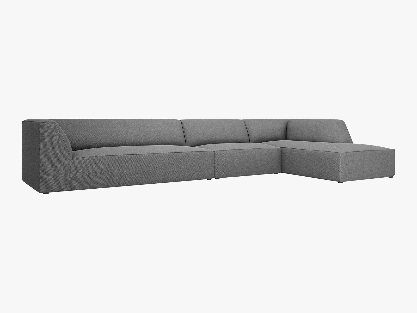 Micadoni Ecksofa Ruby 5-Sitzer Rechts Strukturierter Stoff Ottawa Grau