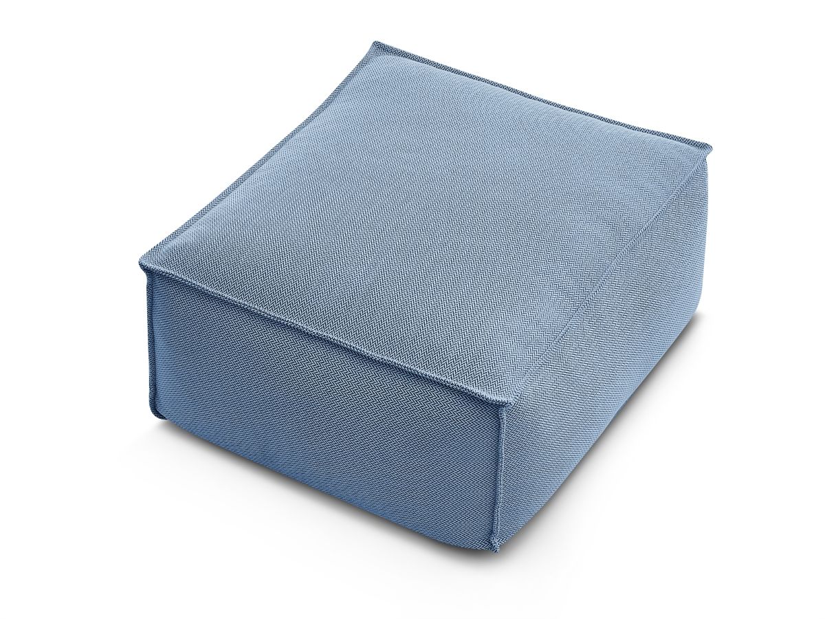 Bobochic Biarritz Pouf Melange-Stoff Blau