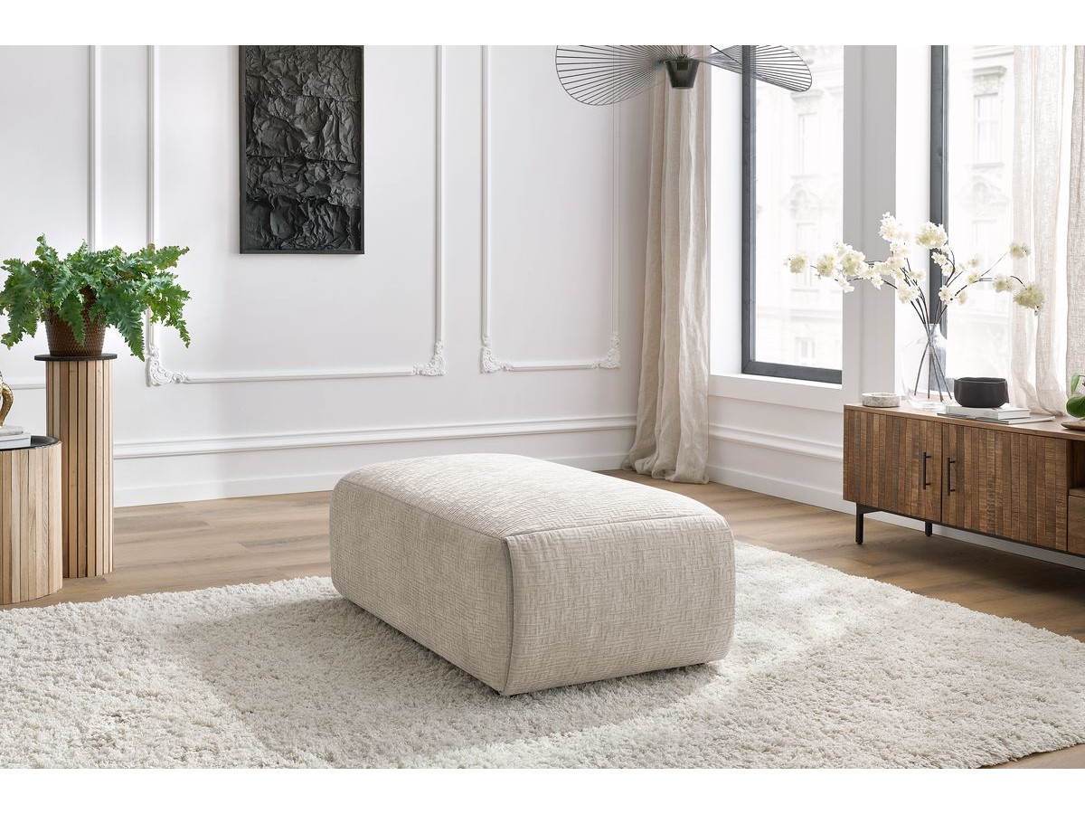 Bobochic Jeanne Pouf 66 × 117 cm Strukturstoff Beige