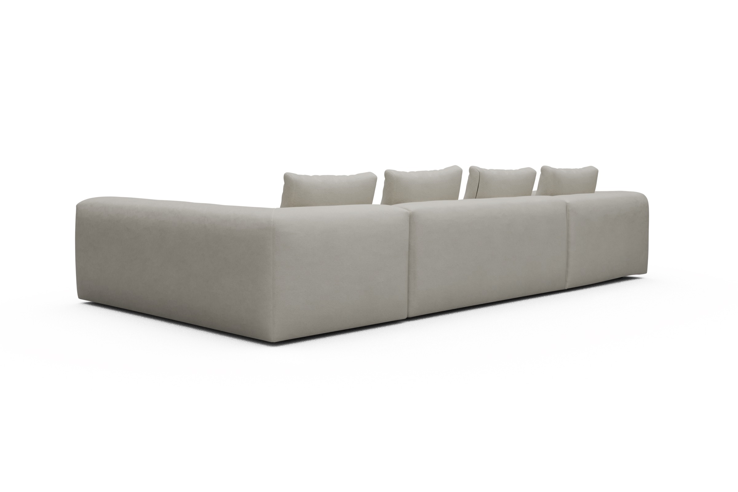 Wohnlandschaft Fred Chaiselongue links mit 2-Sitzer und lange Armlehne rechts Denari-Clean-Beige