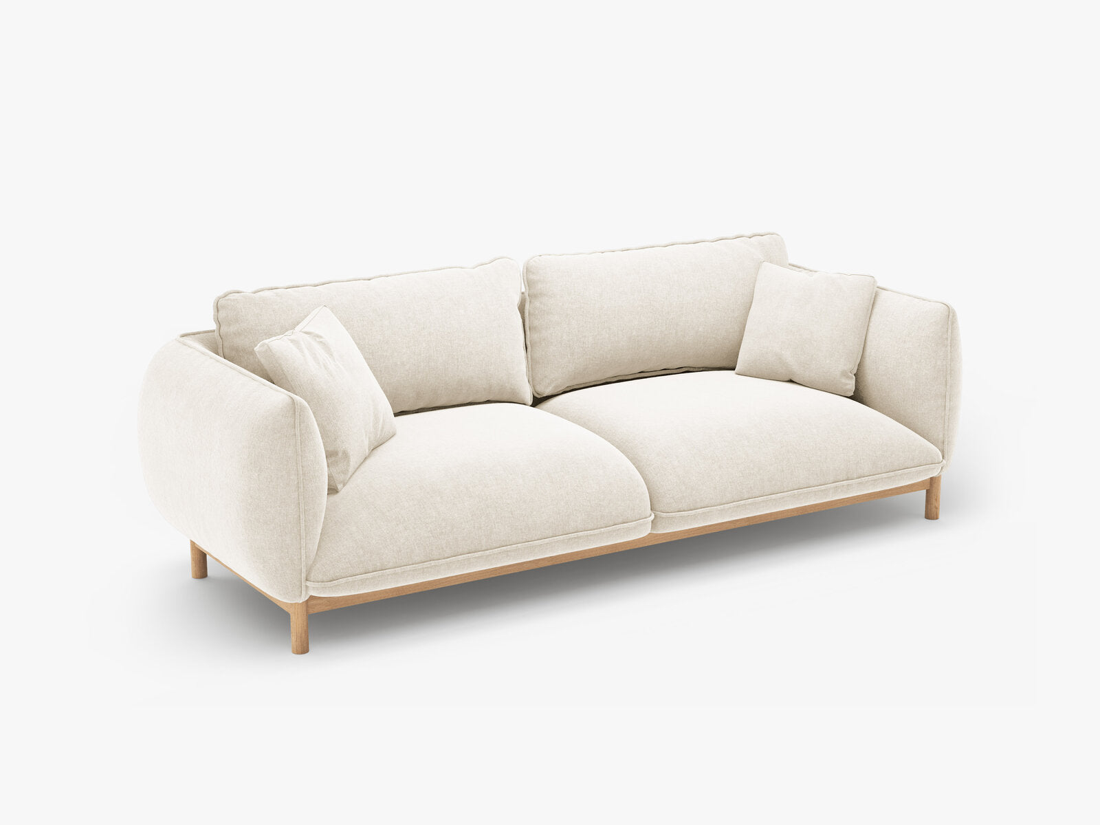 Micadoni Ada Sofa 3-Sitzer Strukturierter Stoff Wind Elfenbein