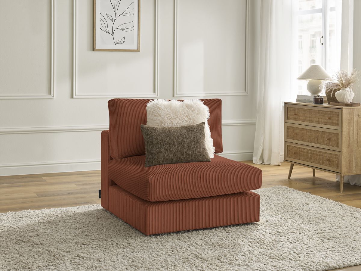 Bobochic Paris Sofamodul 1-Sitzer Cordsamt Orange