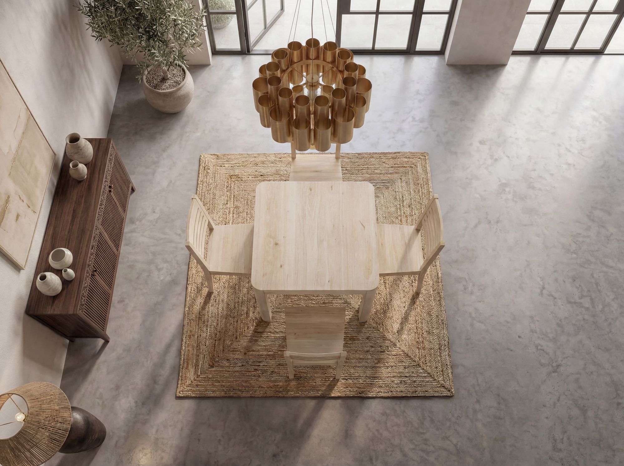 Esstisch Nesset Mango Massivholz Weiß 80 × 80 × 76 cm