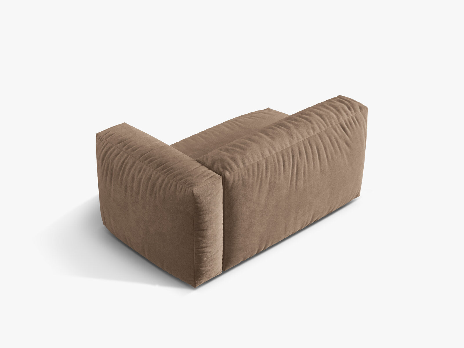 Micadoni Eckmodul Martina 1-Sitzer Groß Rechts Samt Vogue Dunkelbeige