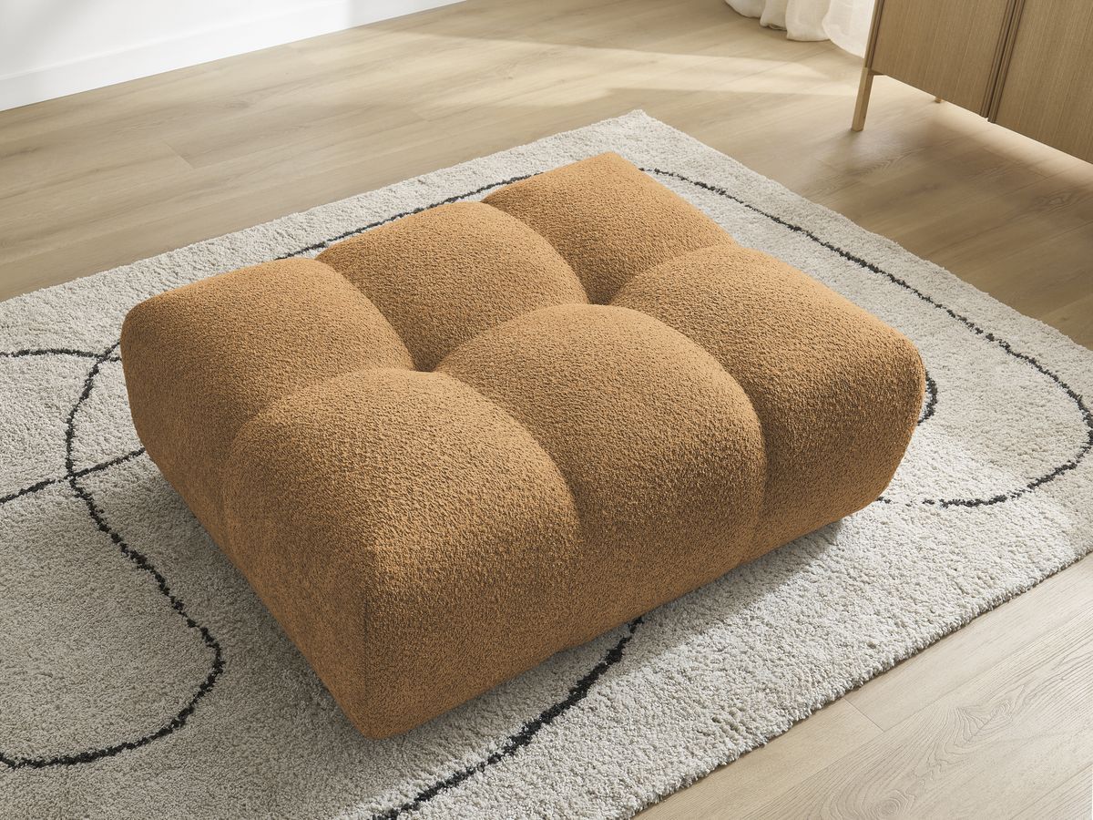 Bobochic Anakin Pouf Bouclé-Stoff Gelb