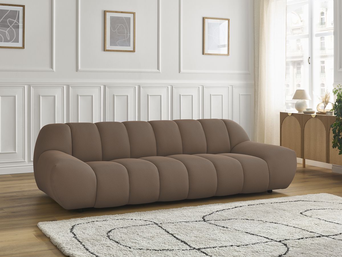 Bobochic Hayden Sofa 3-Sitzer Mesh-Stoff Braun