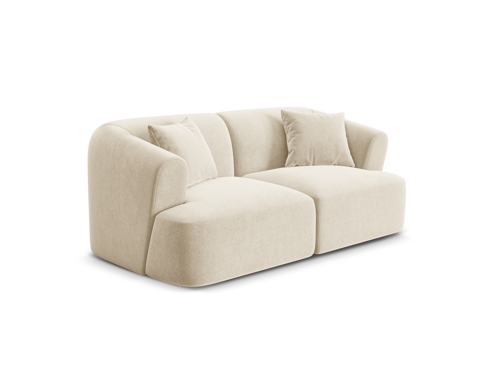 Cosmopolitan Design Sofa Campi 2-Sitzer Samt Vogue Helles Beige