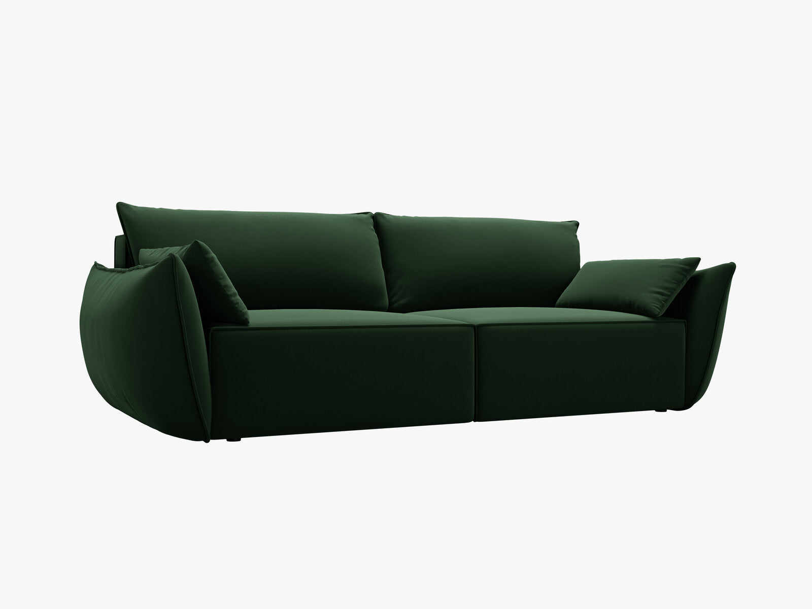 Micadoni Kaelle Schlafsofa 3-Sitzer mit Bettkasten Samt Bluvel Flaschengrün