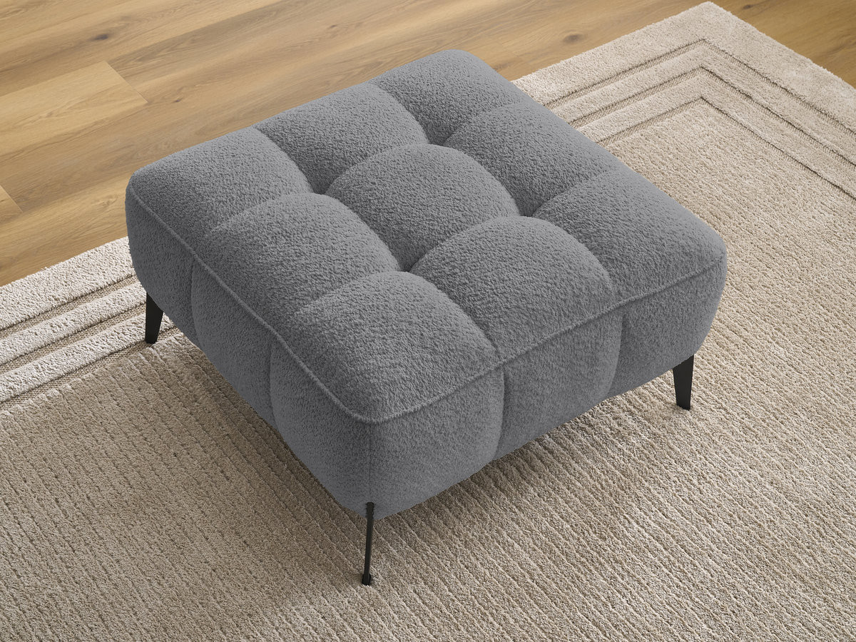 Bobochic Anis Pouf Bouclé-Stoff Dunkelgrau