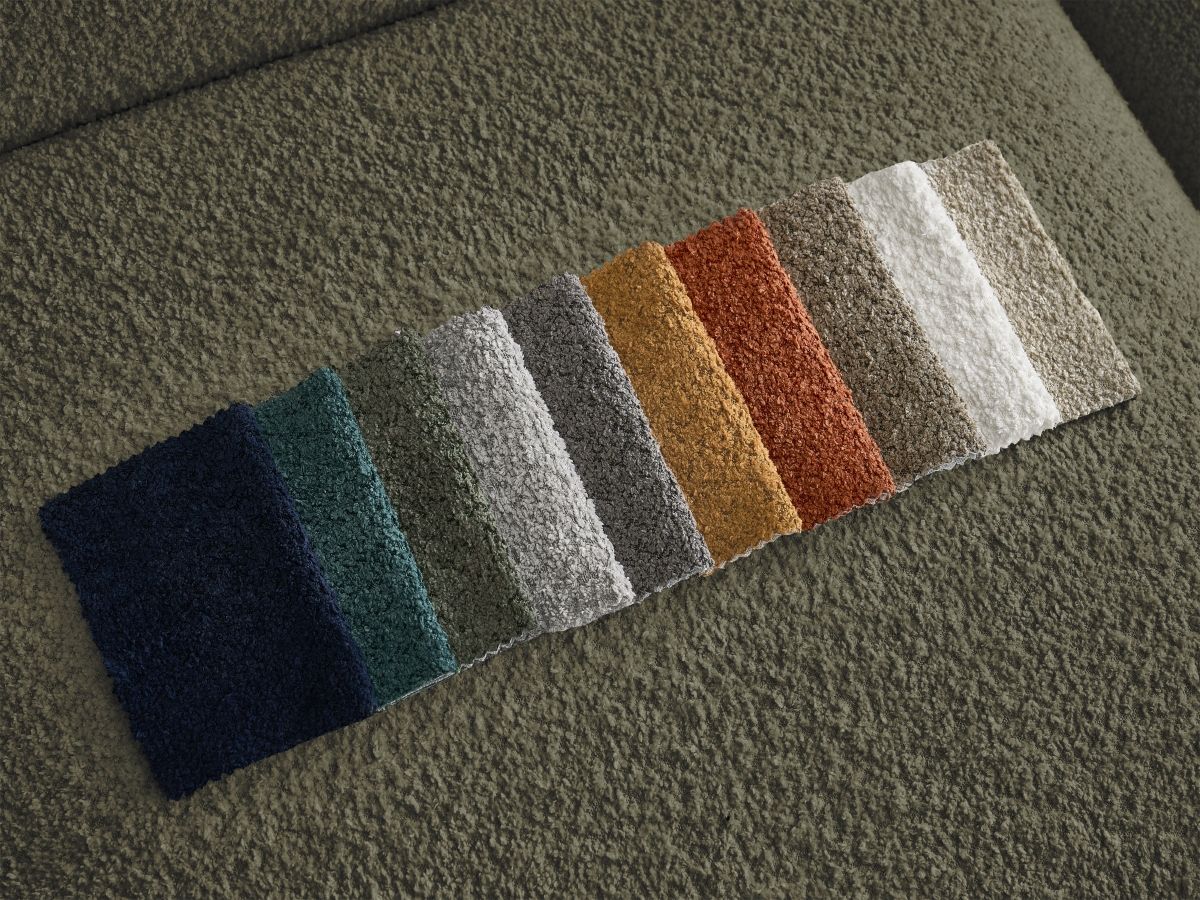Bobochic Tina Sofa 2-Sitzer Bouclé-Stoff Grün