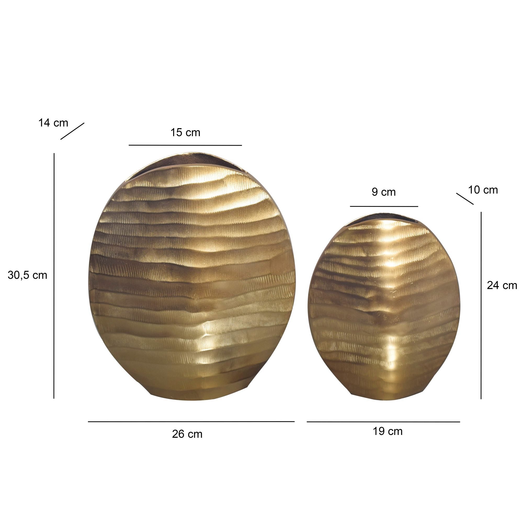 Tischvase Saltnes Aluminium Gold Ø 26 × H 31 cm