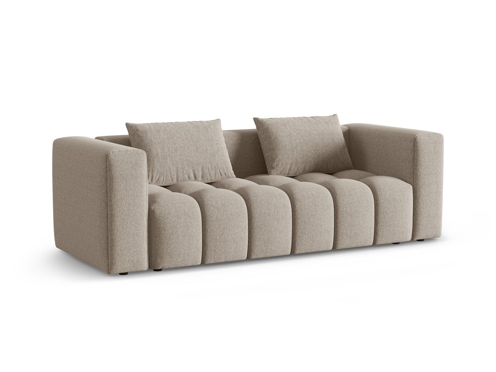 Cosmopolitan Design Schlafsofa Verona 3-Sitzer mit Bettkasten Strukturierter Stoff Sorella Sand