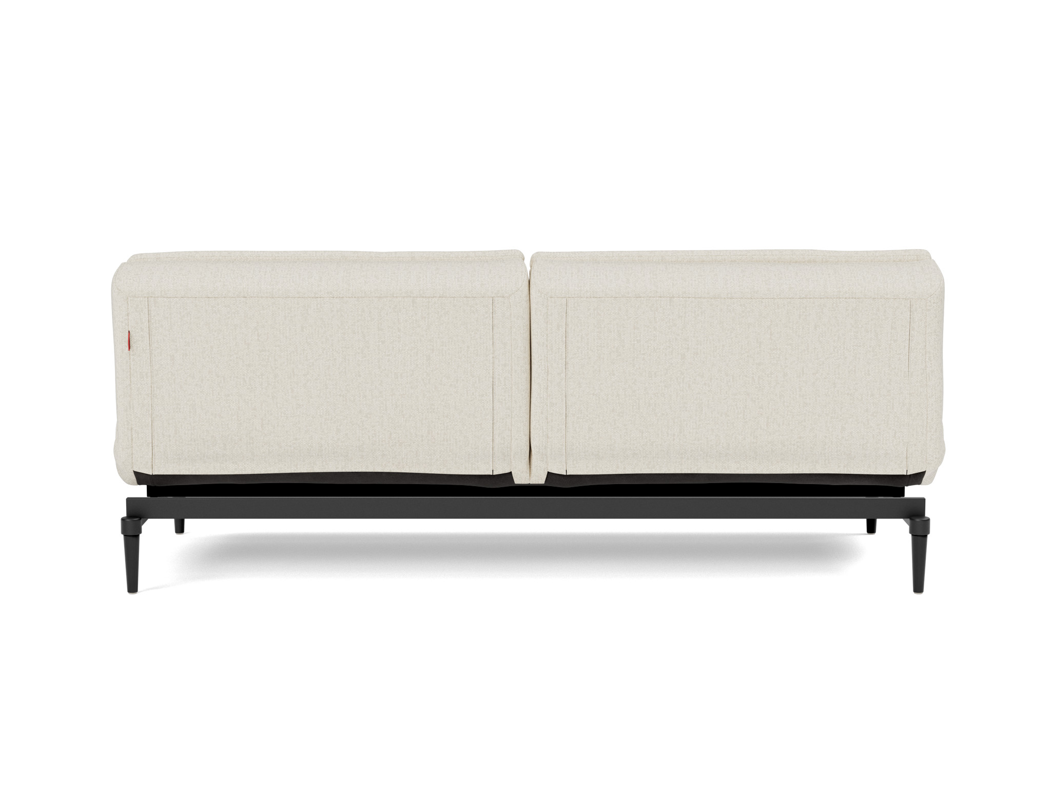 Schlafsofa Dublexo Boucle Skandi 531-Off-White Beine Styletto Eiche schwarz