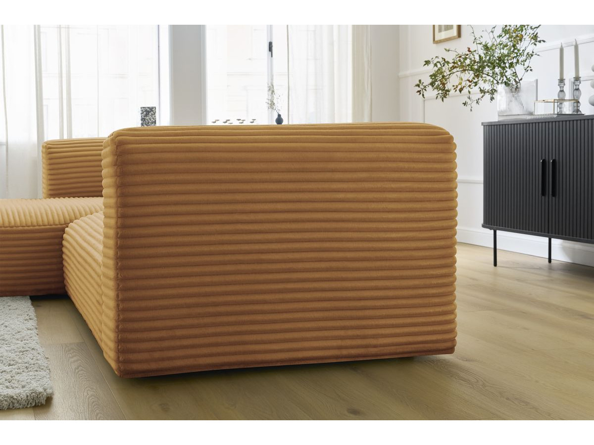 Bobochic Harry Ecksofa Breitcord weich Gelb Ecke links