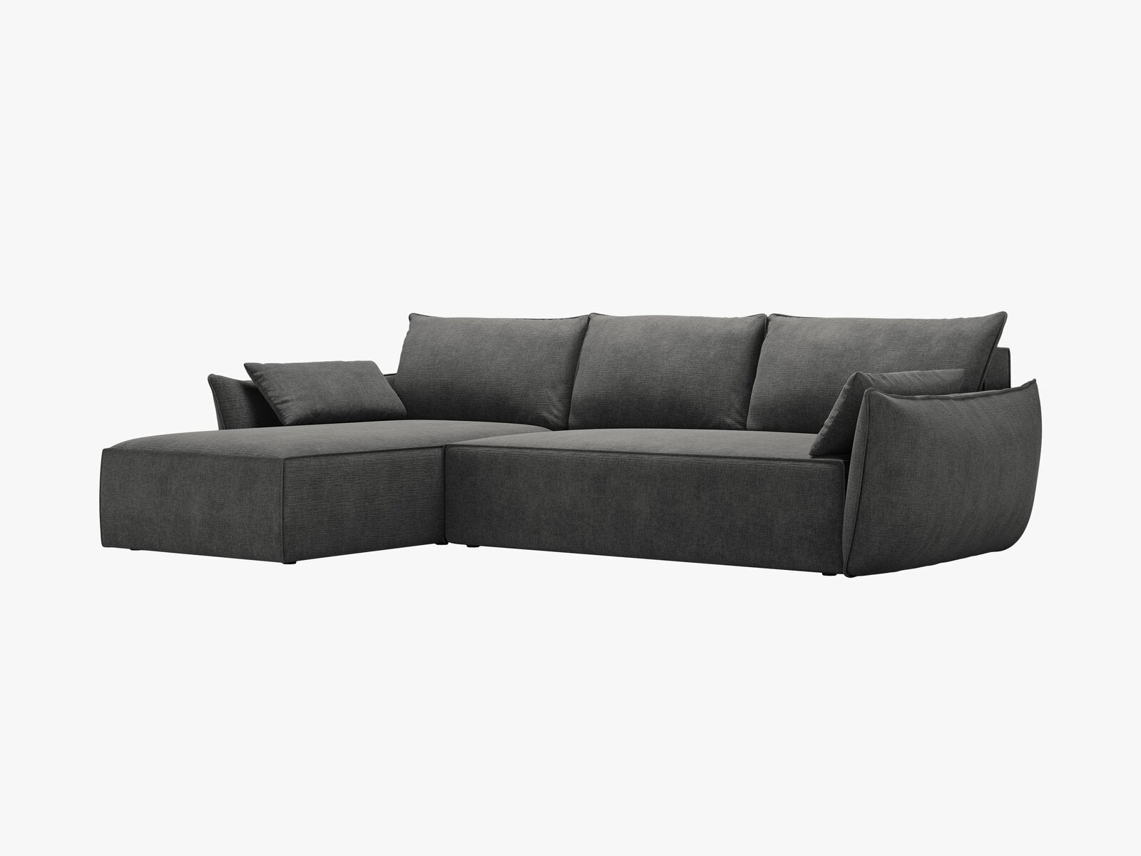 Micadoni Kaelle Ecksofa 4-Sitzer mit Schlaffunktion Rechts Chenille Over The Horizon Dunkelgrau