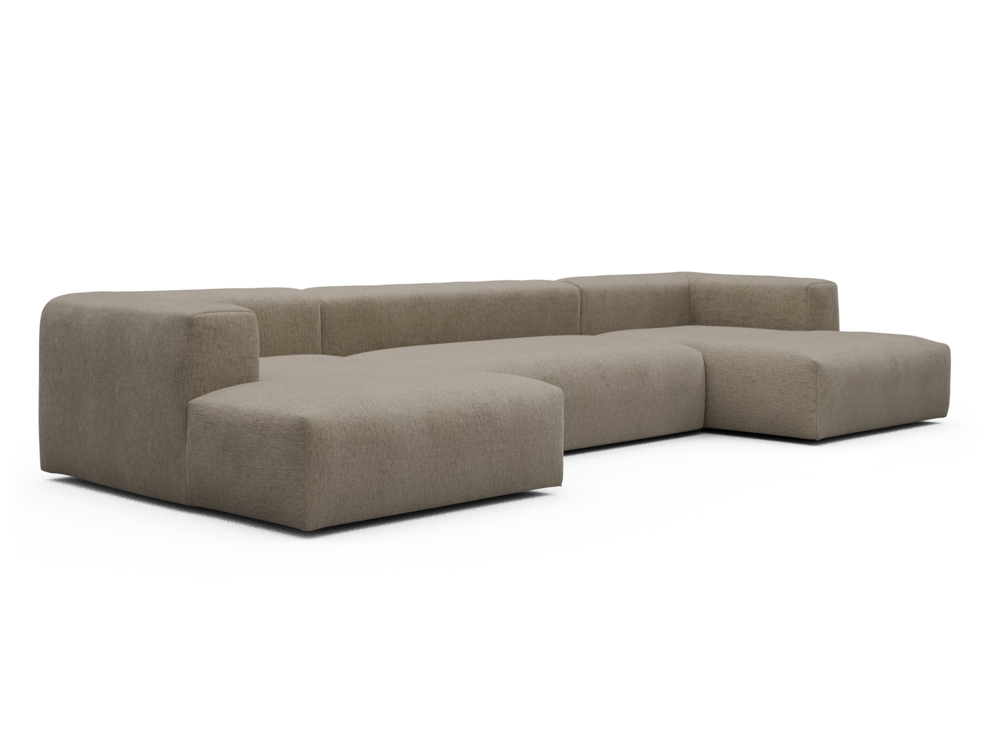 Skandi Home Wohnlandschaft Fred mit 2-Sitzer und Chaiselongue beidseitig Smooth-Belge moebelfaktor