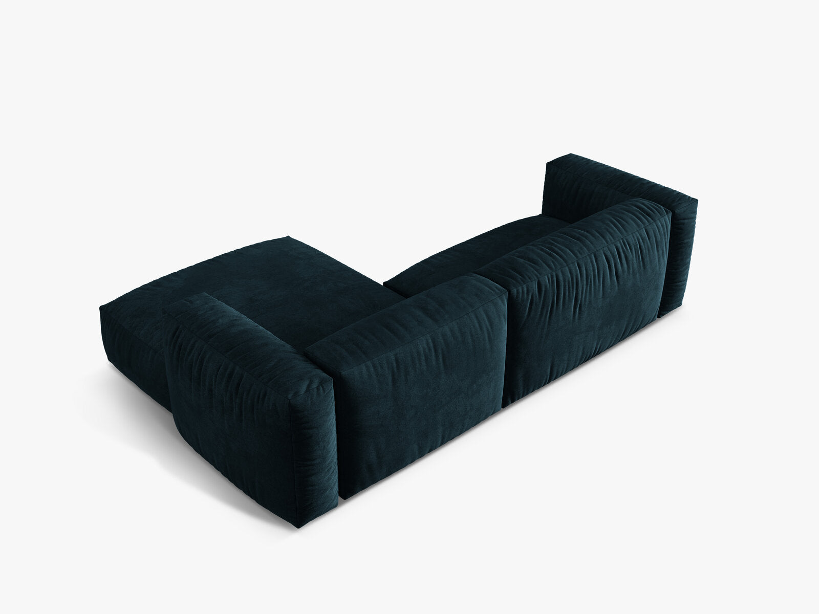 Micadoni Ecksofa Martina 2-Sitzer Rechts Samt Vogue Tiefes Petrol